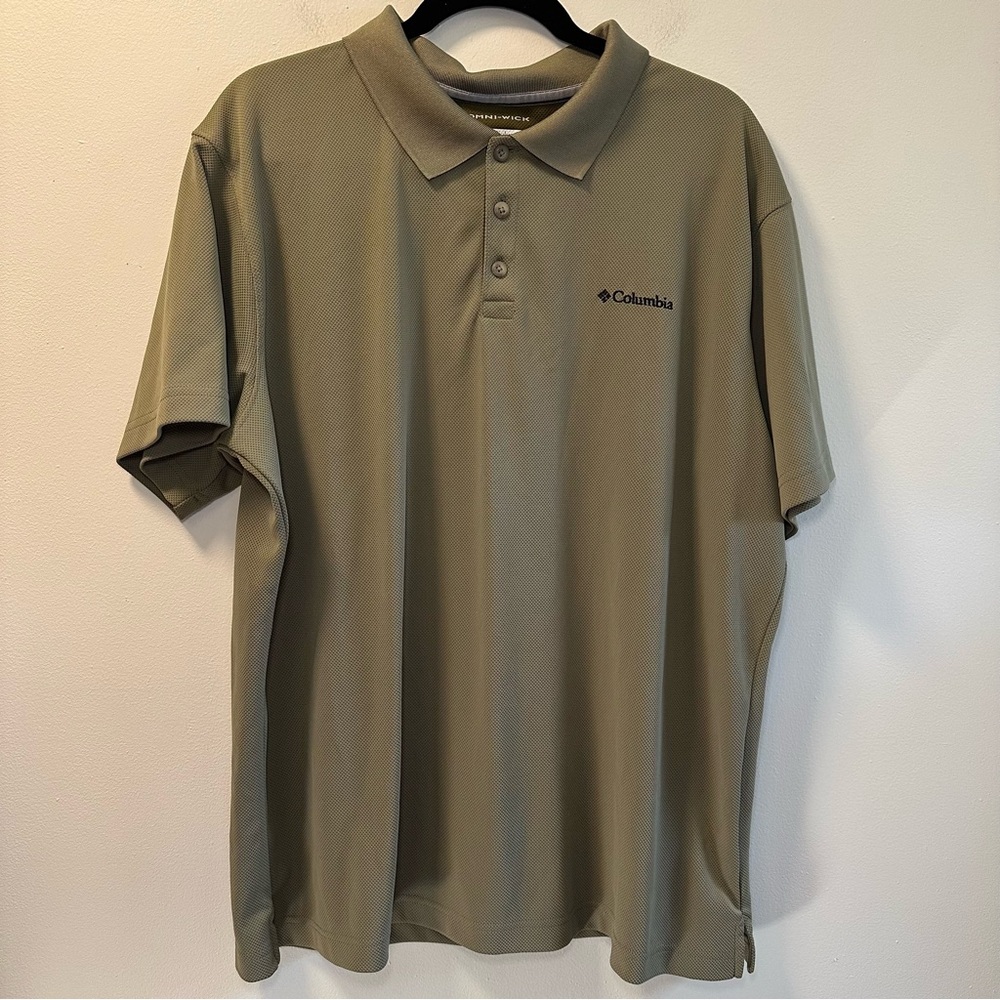 Columbia Men’s Olive Green Omni Wick Short Sleeve Polo Shirt Sz XL